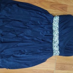 High low midnight blue evening dress